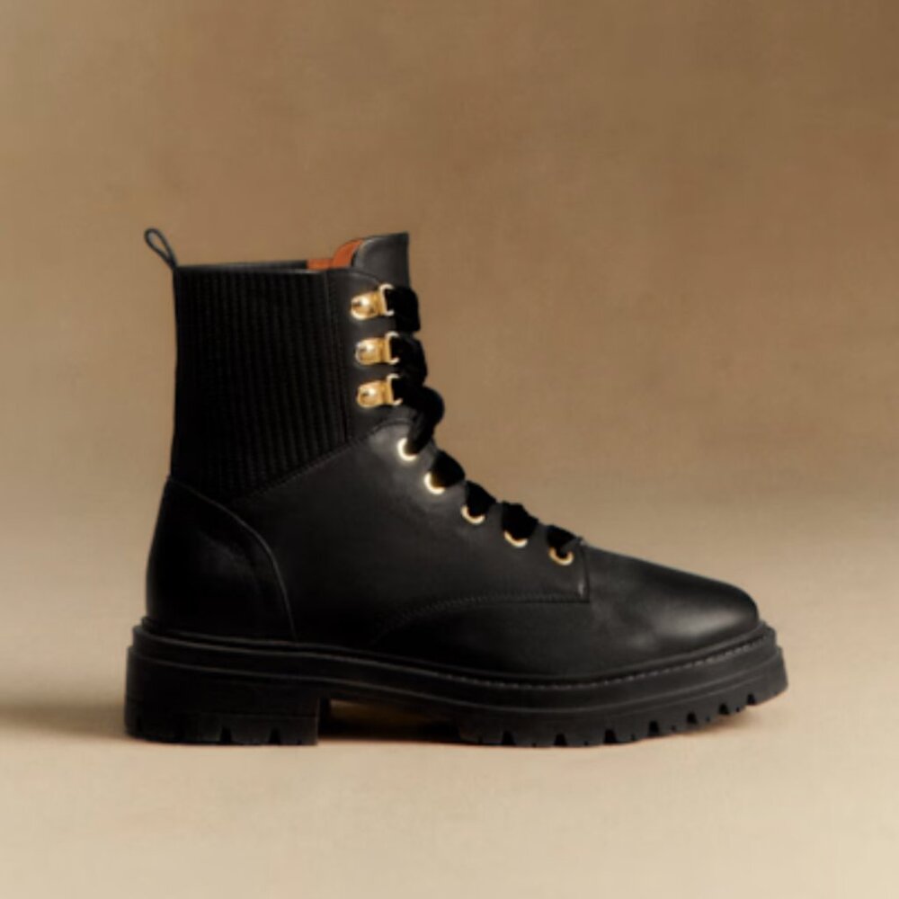 Sezane Niels Boots Black Sz 7 EU 38